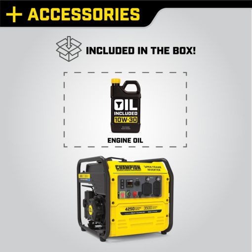 Champion 4250-Watt RV Ready Open Frame Inverter Generator with Quiet Technology and Cold Start Technology, CARB Compliant - Image 3