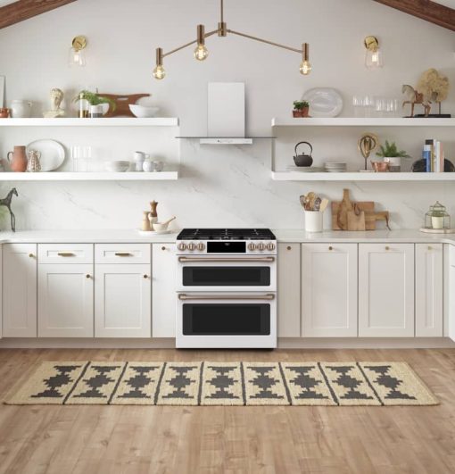 Cafe ADA 30" Matte White With Brushed Bronze Smart Slide-In Double Oven Gas Range With Convection - Image 9