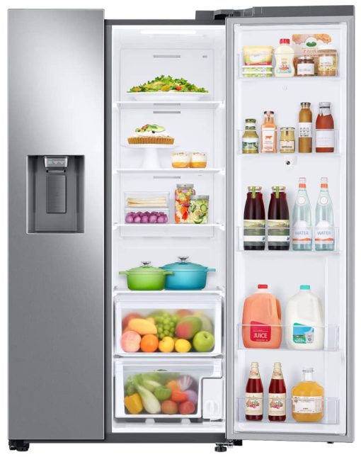 Samsung 26.7 Cu. Ft. Large Capacity Fingerprint Resistant Stainless Steel Side-By-Side Refrigerator With Touch Screen Family Hub - Image 4