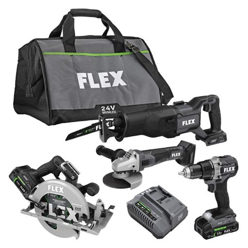 24V Circular Saw, Reciprocating Saw, Angle Grinder And Drill Driver Kit