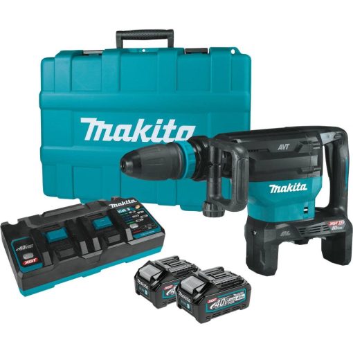 Makita 80V max (40V max X2) XGT 28 lb. AVT Demolition Hammer Kit accepts SDS MAX bits AWS Capable