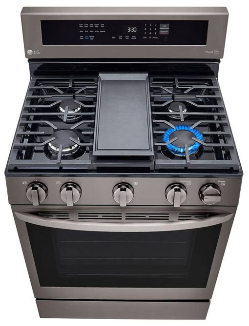 LG 5.8 Cu. Ft. PrintProof Black Stainless Steel Smart Wi-Fi Enabled True Convection InstaView Gas Range With AirFry - Image 11