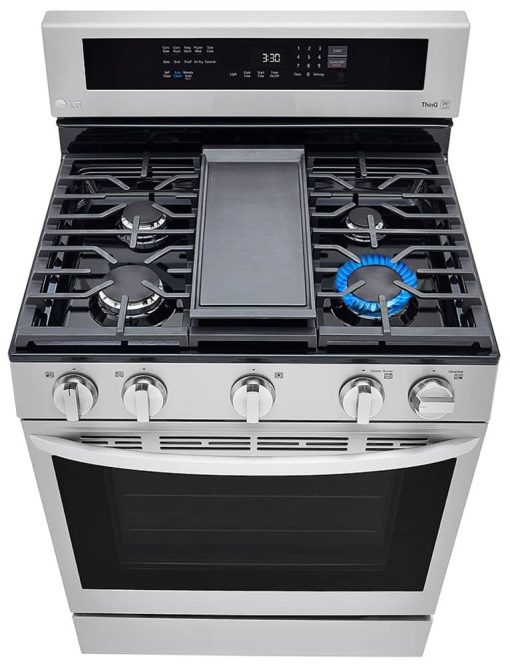 LG 5.8 Cu. Ft. PrintProof Stainless Steel Smart Wi-Fi Enabled True Convection InstaView Gas Range With AirFry - Image 11