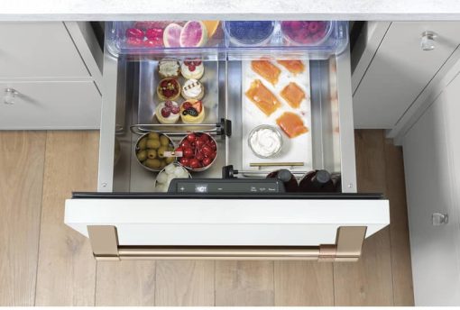 Cafe 5.7 Cu. Ft. Matte White With Brushed Bronze Built-In Dual-Drawer Refrigerator - Image 10