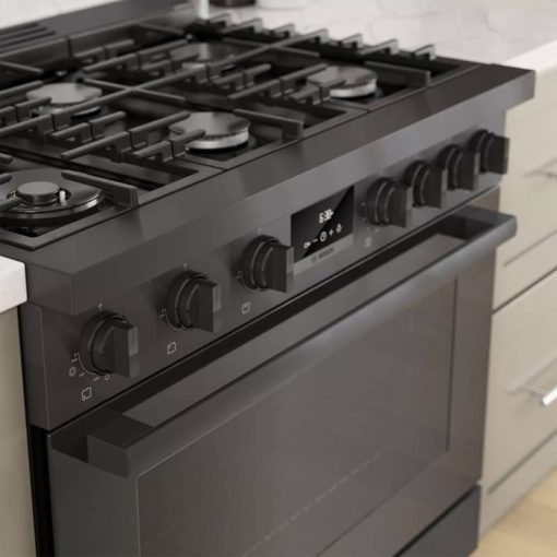 Bosch 800 Series 36" Black Stainless Steel Industrial-Style Dual Fuel Range - Image 10