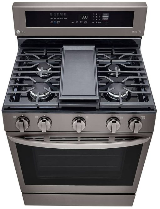 LG 5.8 Cu. Ft. PrintProof Black Stainless Steel Smart Wi-Fi Enabled True Convection InstaView Gas Range With AirFry - Image 12