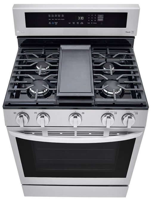 LG 5.8 Cu. Ft. PrintProof Stainless Steel Smart Wi-Fi Enabled True Convection InstaView Gas Range With AirFry - Image 12