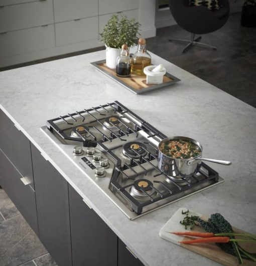 Monogram 36" Stainless Steel Smart Deep-Recessed Natural Gas Cooktop - Image 10