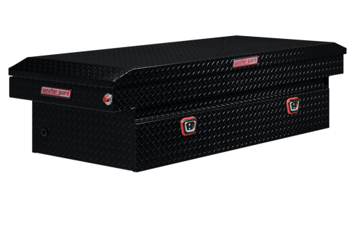 Weather Guard Saddle Truck Tool Box Aluminum Full Extra Wide Gloss Black