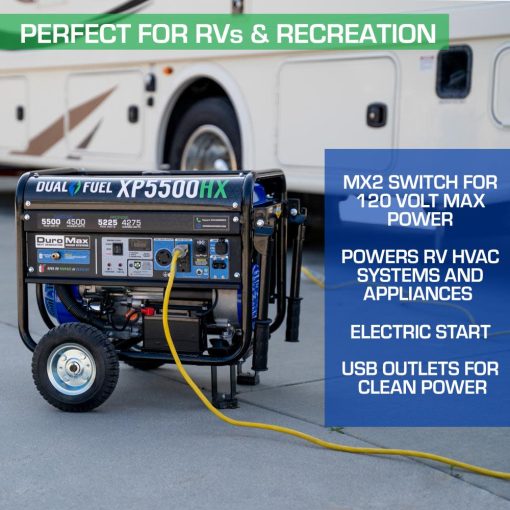 DuroMax Generator Dual Fuel Gas Propane Portable with CO Alert 5500 Watt - Image 12