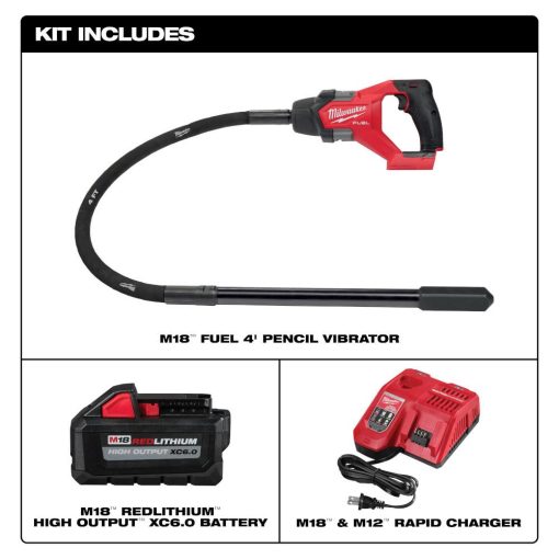 Milwaukee M18 FUEL™ 4' Concrete Pencil Vibrator Kit - Image 2
