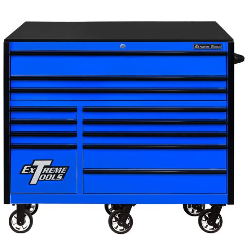 Extreme Tools 55" Blue Roller Cabinet with Black Drawer Pulls - Image 2