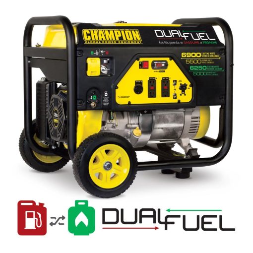 Champion 5500-Watt Dual Fuel Portable Generator with Wheel Kit - Image 2