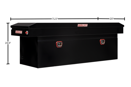Weather Guard Saddle Truck Tool Box Steel Full Deep Gloss Black - Image 5