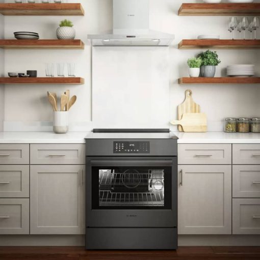 Bosch 800 Series 30" Black Stainless Steel Industrial Style Slide-In Induction Range - Image 8