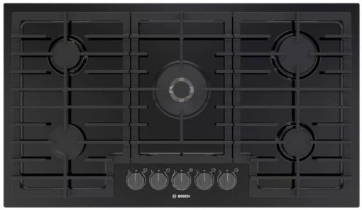 Bosch 800 Series 36" Black With Black Stainless Knobs Gas Cooktop