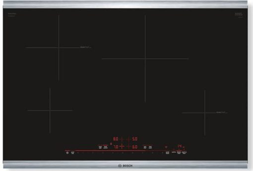 Bosch 800 Series 30" Black With Stainless Frame Induction Cooktop
