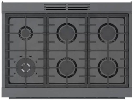 Bosch 800 Series 36" Black Stainless Steel Industrial-Style Gas Range - Image 3