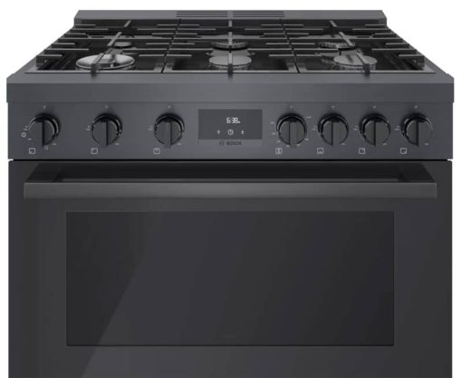 Bosch 800 Series 36" Black Stainless Steel Industrial-Style Gas Range - Image 4