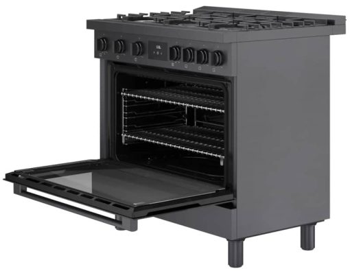 Bosch 800 Series 36" Black Stainless Steel Industrial-Style Gas Range - Image 8