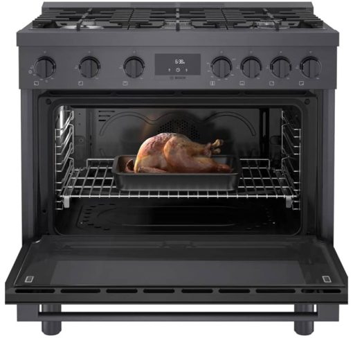 Bosch 800 Series 36" Black Stainless Steel Industrial-Style Gas Range - Image 2