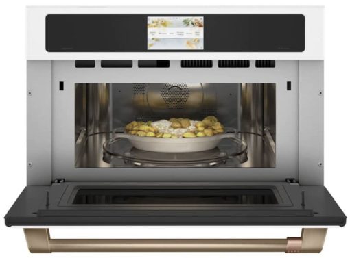 Cafe 30" Matte White With Brushed Bronze Built-In 5-In-1 Single Wall Oven With 120V Advantium Technology - Image 3