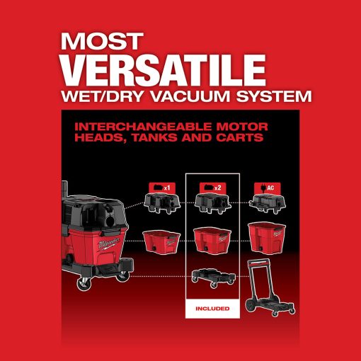 Milwaukee M18 FUEL Vacuum Kit 9 Gallon 36V Wet/Dry - Image 7