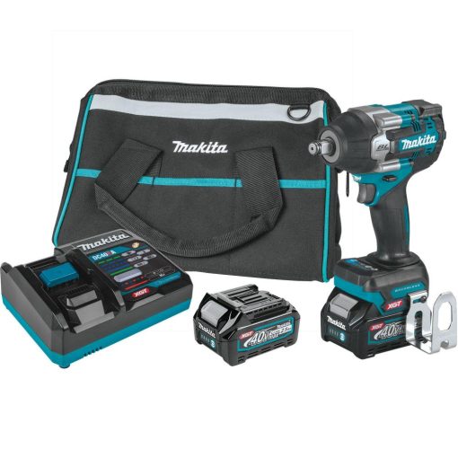 Makita 40V max XGT Square Drive Impact Wrench Kit 1/2" Brushless Cordless 4 Speed Mid Torque with Friction Ring Anvil