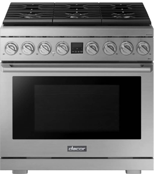 Dacor Transitional 36" Silver Stainless Steel Natural Gas Range