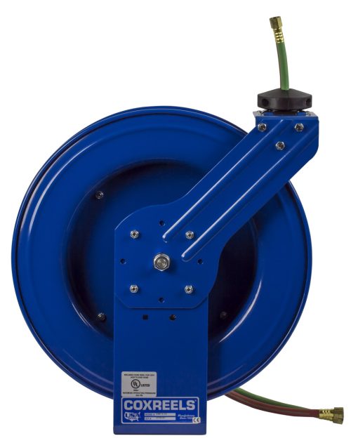 Coxreels Dual Hose Spring Rewind Hose Reel with "T" grade Hose  1/4" I.D. 50' 200 PSI - Image 3