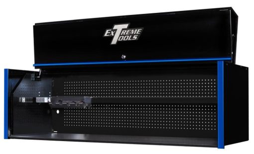 RX Series 72 In. x 30 In. Deep Hutch - Black w/Blue Handle, Power Tool Rack - Image 2