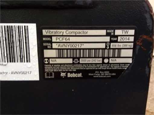 Bobcat Vibratory Compactor PCF64 - 2014 Used - Image 9