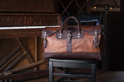 48 Liter Capacity Brown Trim Bison Leather Sportsman's Duffel - Image 5