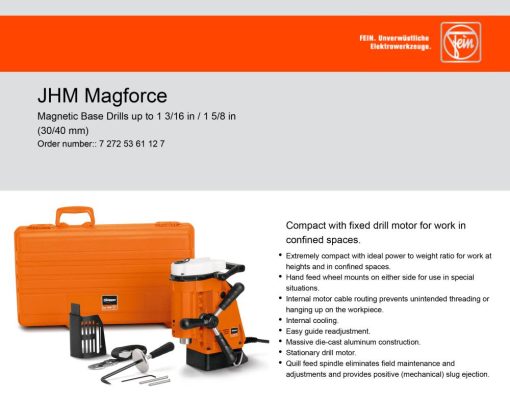 JHM Magforce SLUGGER Magnetic Drill 1-5/8 In. Capacity - Image 2