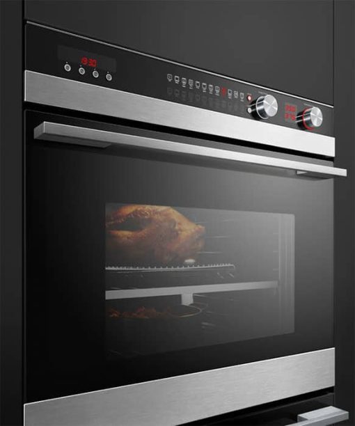 Fisher & Paykel 30" Stainless Steel And Black Glass Double Built-In Oven - Image 6