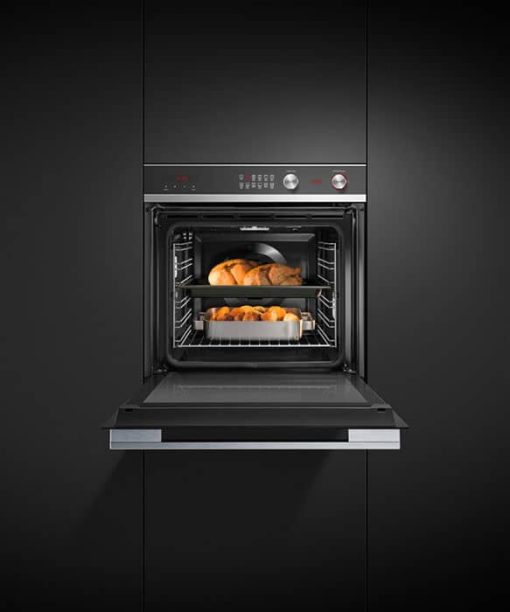 Fisher & Paykel Series 7 24" Black Glass And Stainless Steel Single Wall Oven, 11 Function - Image 3