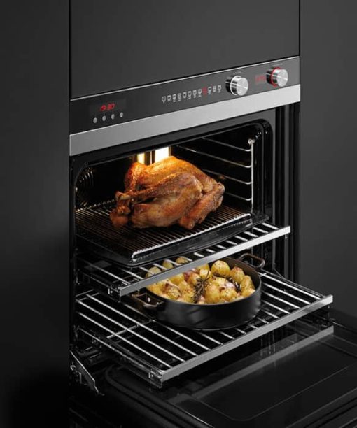 Fisher & Paykel Series 7 30" Black Glass And Stainless Steel Built-In Single Wall Oven, 9 Function, Self-Cleaning - Image 5