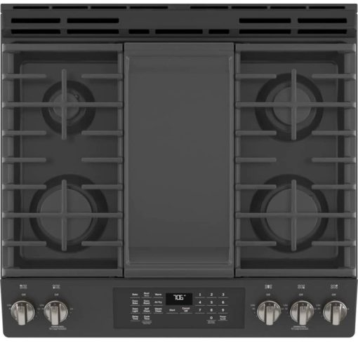 GE ADA 30" Black Slate Slide-In Front Control Convection Gas Range With No Preheat Air Fry - Image 4