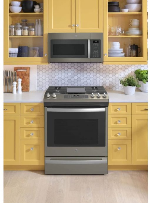 GE ADA 30" Slate Slide-In Front Control Convection Gas Range With No Preheat Air Fry - Image 6