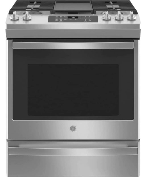 GE ADA 30" Stainless Steel Slide-In Front Control Convection Gas Range With No Preheat Air Fry