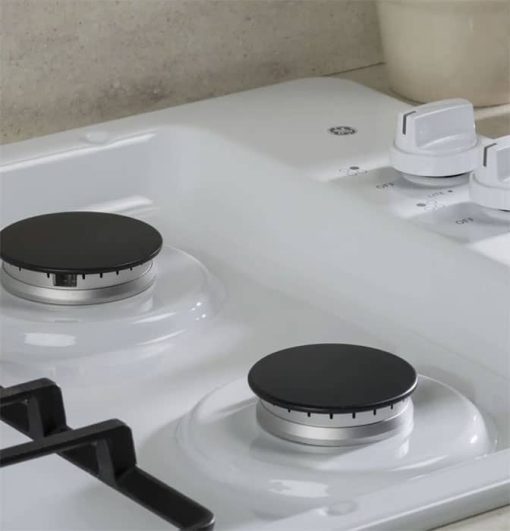 GE ADA 30" White Built-In Gas Cooktop With Dishwasher-Safe Grates - Image 3