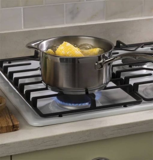 GE ADA 30" White Built-In Gas Cooktop With Dishwasher-Safe Grates - Image 6