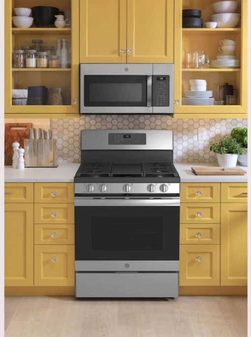 GE 30" Stainless Steel Freestanding Gas Convection Range With No Preheat Air Fry - Image 6