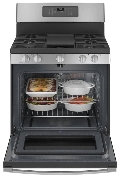 GE 30" Stainless Steel Freestanding Gas Convection Range With No Preheat Air Fry - Image 3