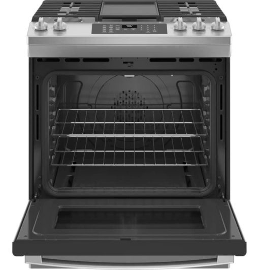 GE ADA 30" Stainless Steel Slide-In Front Control Convection Gas Range With No Preheat Air Fry - Image 2