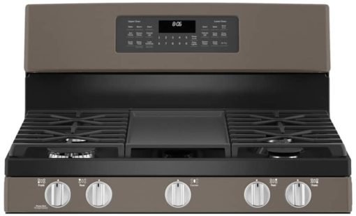 GE 30" Fingerprint Resistant Slate Freestanding Double Oven Convection Gas Range - Image 5