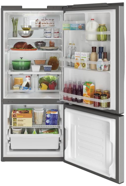 GE ENERGY STAR 21 Cu. Ft. Fingerprint Resistant Stainless Steel Bottom-Freezer Refrigerator - Image 3