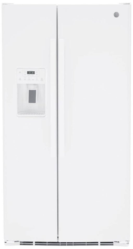 GE ENERGY STAR 25.3 Cu. Ft. White Side-By-Side Refrigerator