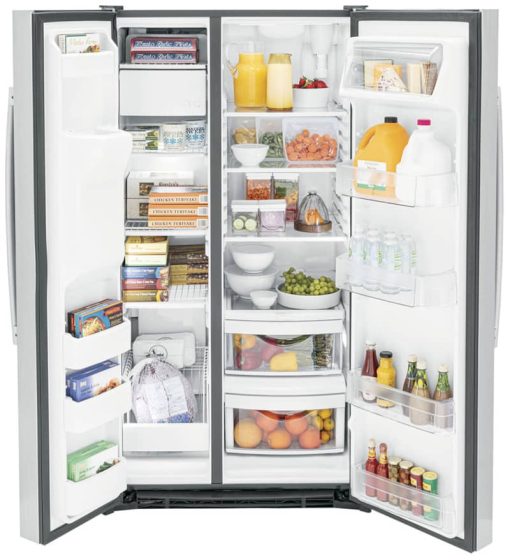 GE ENERGY STAR 25.3 Cu. Ft. Fingerprint Resistant Stainless Steel Side-By-Side Refrigerator - Image 3