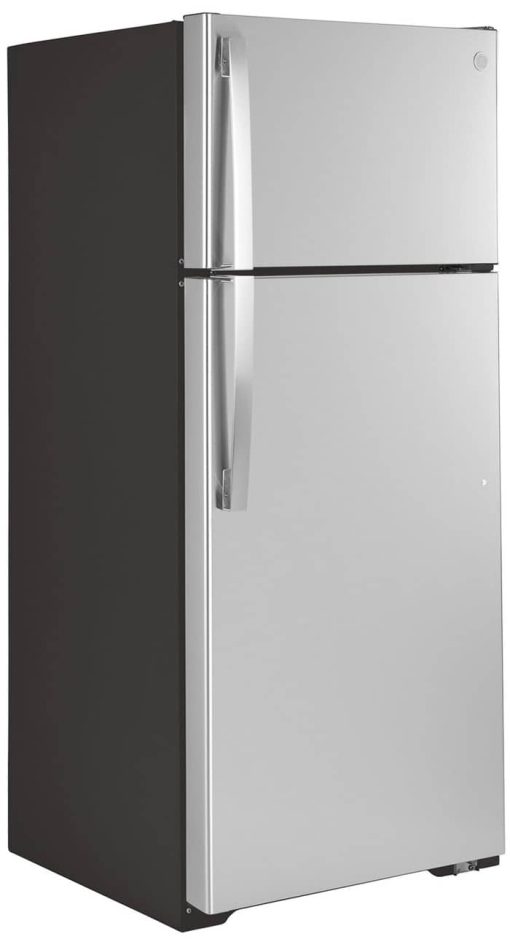 GE 17.5 Cu. Ft. Fingerprint Resistant Stainless Steel Garage Ready Top Freezer Refrigerator - Image 4